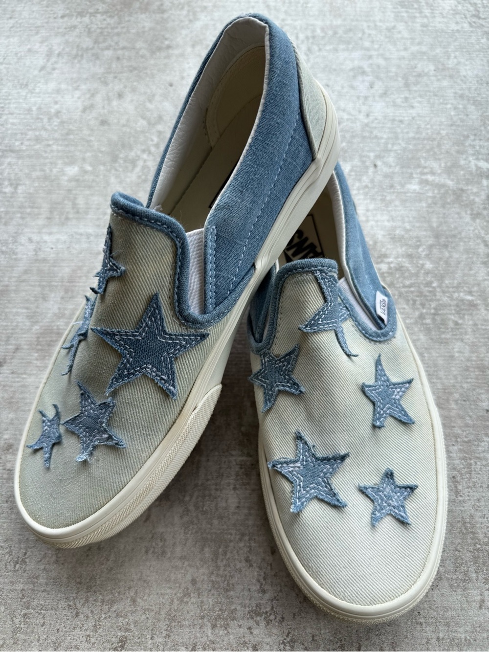 Vans Denim Starry Night Slip-On Shoes Size 8